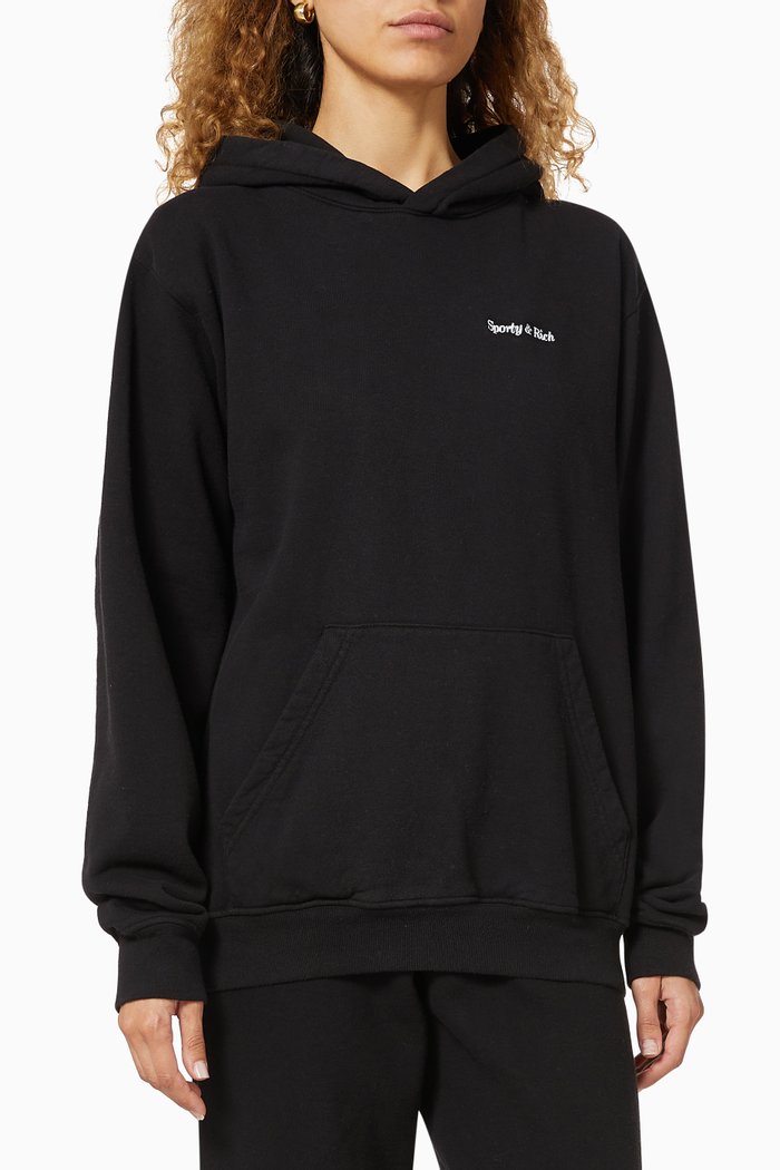 

Classic Logo Cotton Hoodie, Black