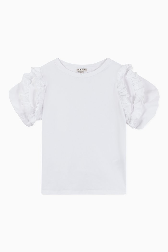 

Delilah Pleated Trim Top, White
