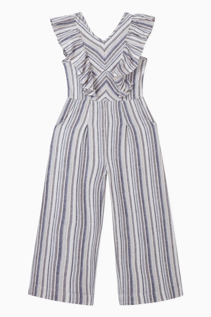

Serena Ruffle Trim Jumpsuit, Blue