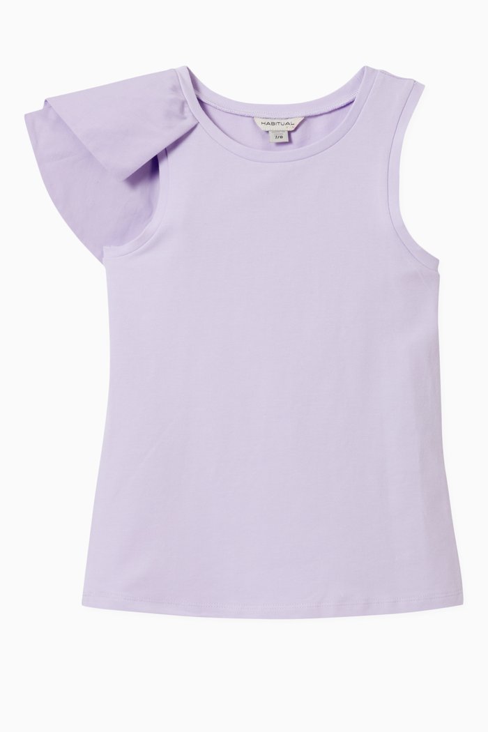 

Asymmetrical Sleeve Knit Tank, Purple