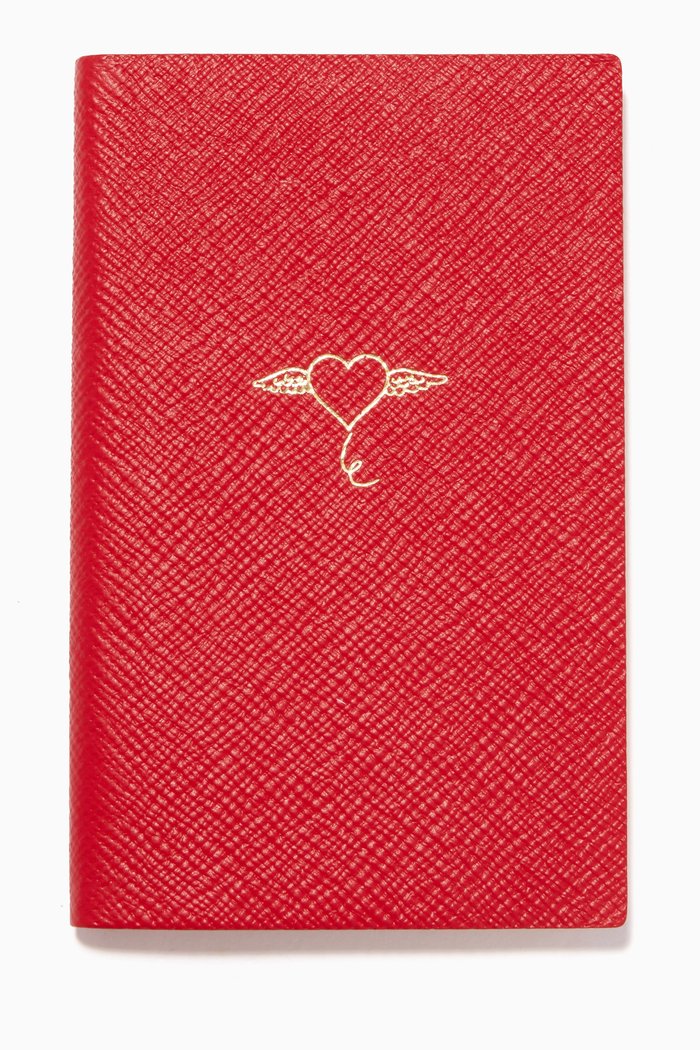 

Winged Heart Panama Notebook in Crossgrain Leather, Red