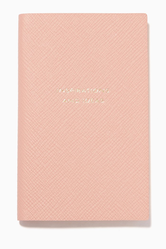 

"Inspirations And Ideas" Panama Notebook in Crossgrain Leather, Pink