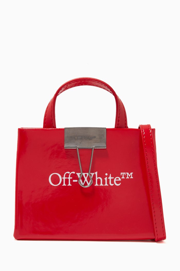 Logo Baby Box Bag in Leather, Red