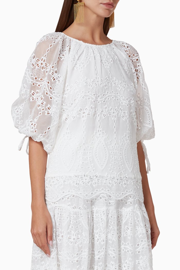 

Splendour Embroidered Top, Neutral