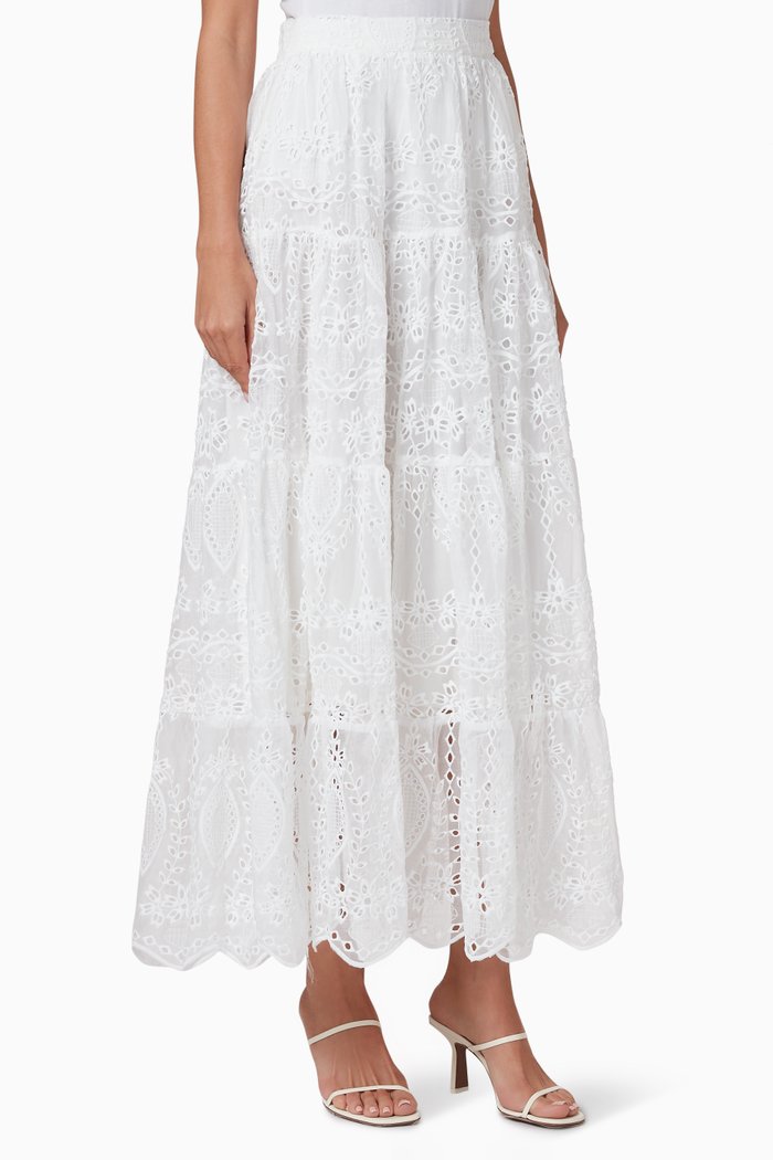

Splendour Embroidered Maxi Skirt, Neutral