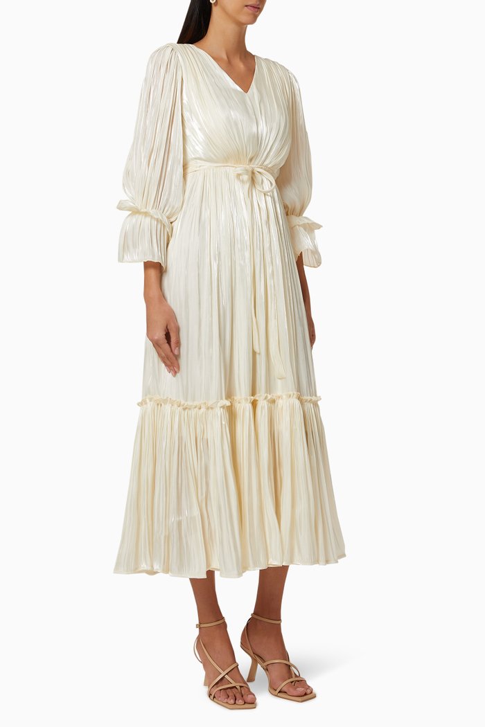 

Gathered Tiered Dress, Neutral