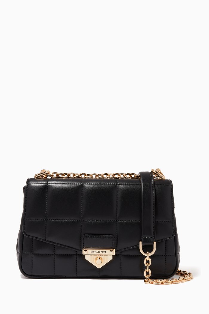

Soho Large Shoulder Bag in Quilted Leather, Black