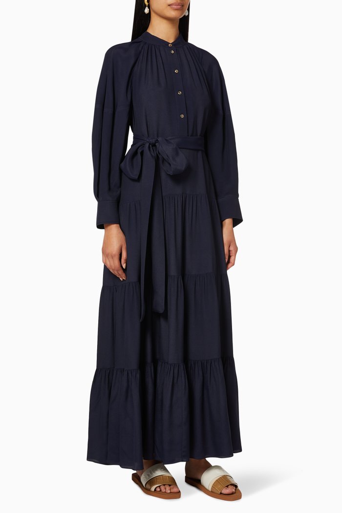 

Silk Blend Maxi Dress, Blue