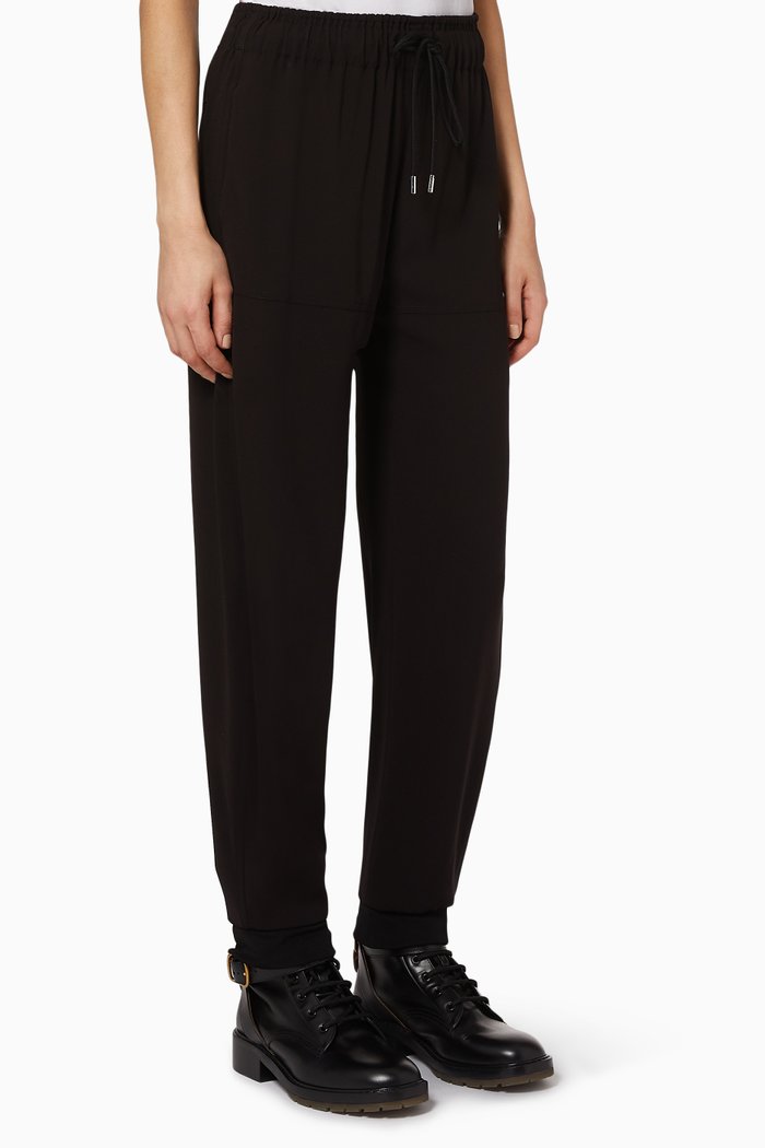 

Satin Drawstring Pants, Black