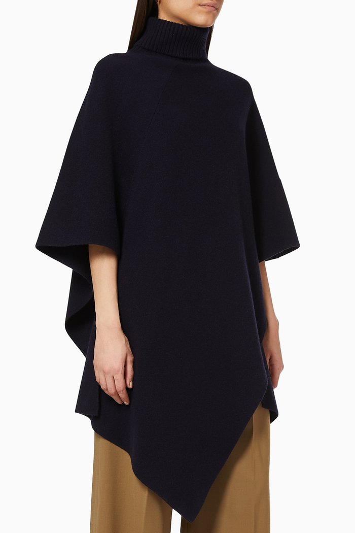 

Turtleneck Cashmere Cape, Blue