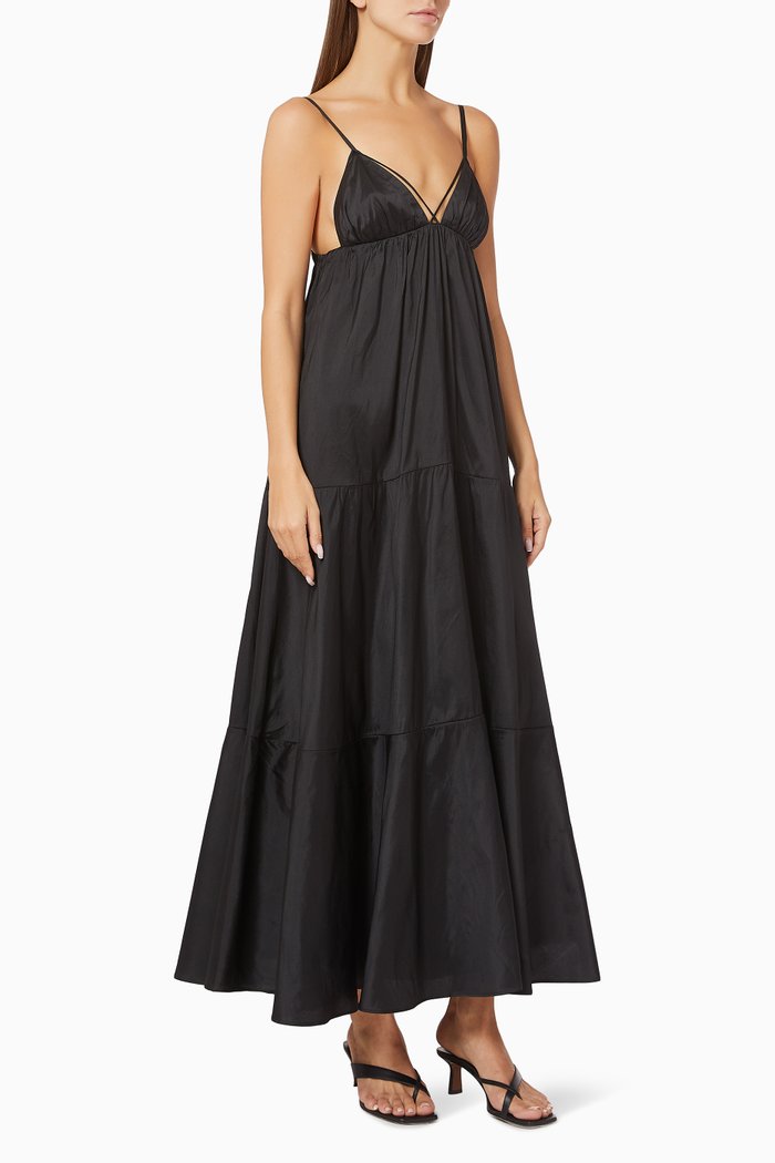 

Elizabeth Tiered Maxi Dress, Black