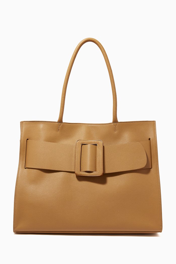 

Bobby Soft Tote Bag in Calf Leather, Neutral