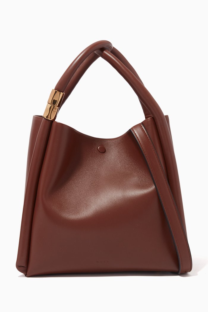 

Lotus 20 Tote Bag in Calf Leather, Burgundy