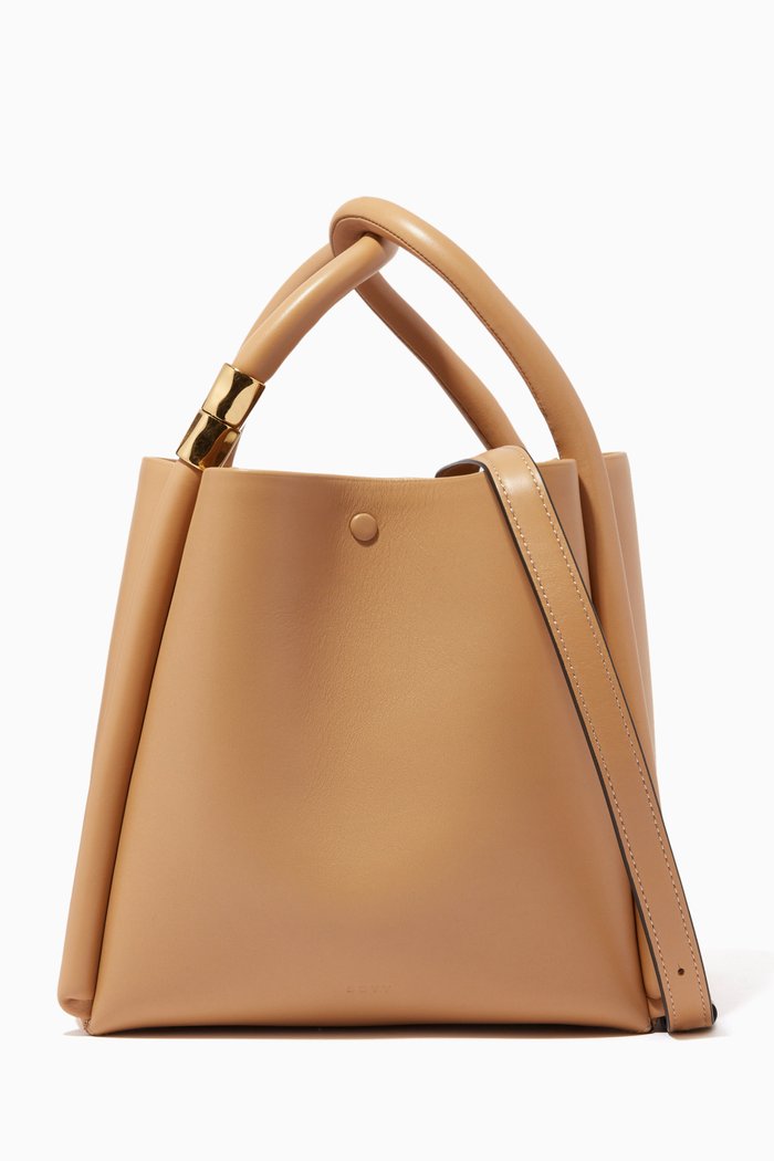 

Lotus 20 Slots Tote Bag in Calf Leather, Neutral