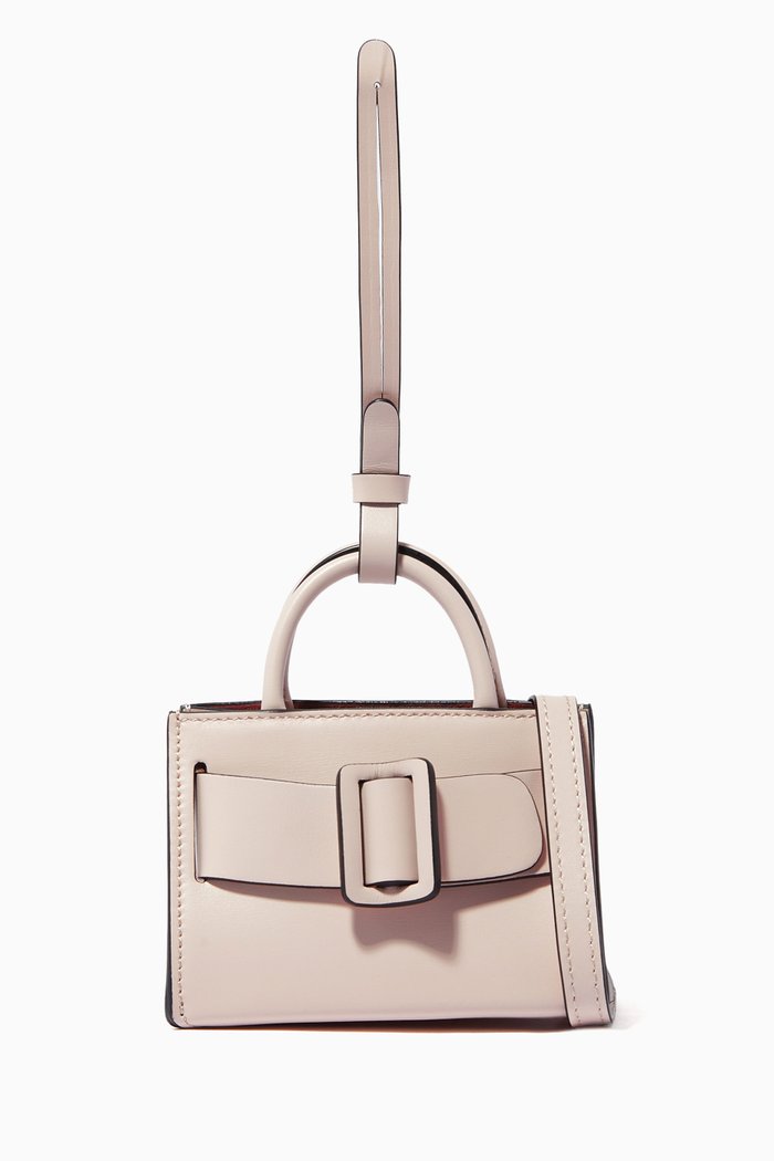 

Bobby Charm Bag in Calfskin Leather, Neutral
