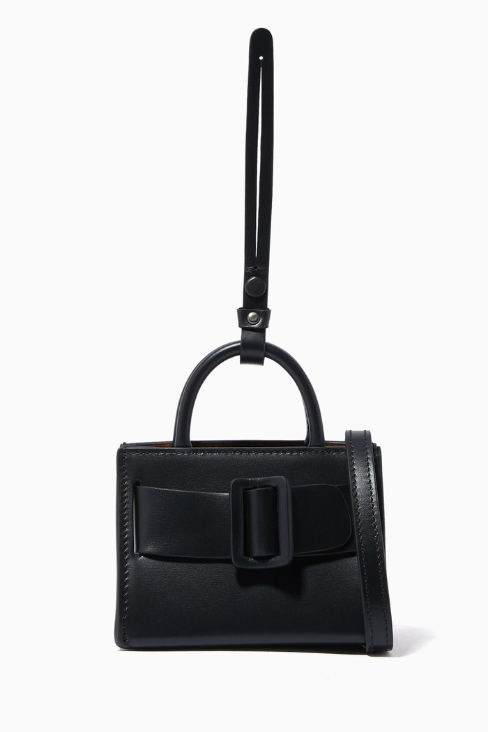

Bobby Charm Bag in Calfskin Leather, Black
