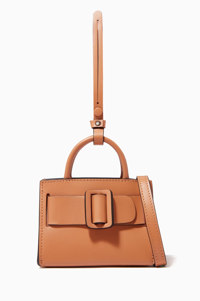 

Bobby Charm Bag in Calfskin Leather, Brown