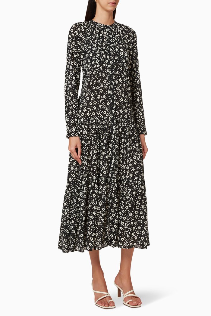 

Daisy Trapeze Midi Dress, Black
