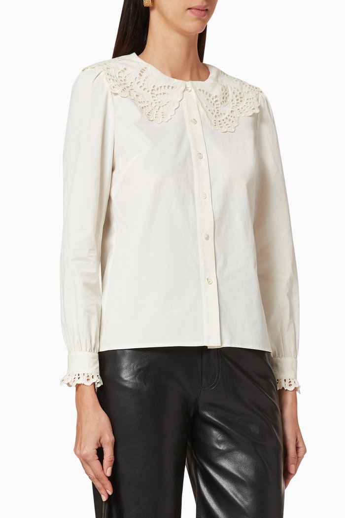 

Cotton Poplin Blouse, White
