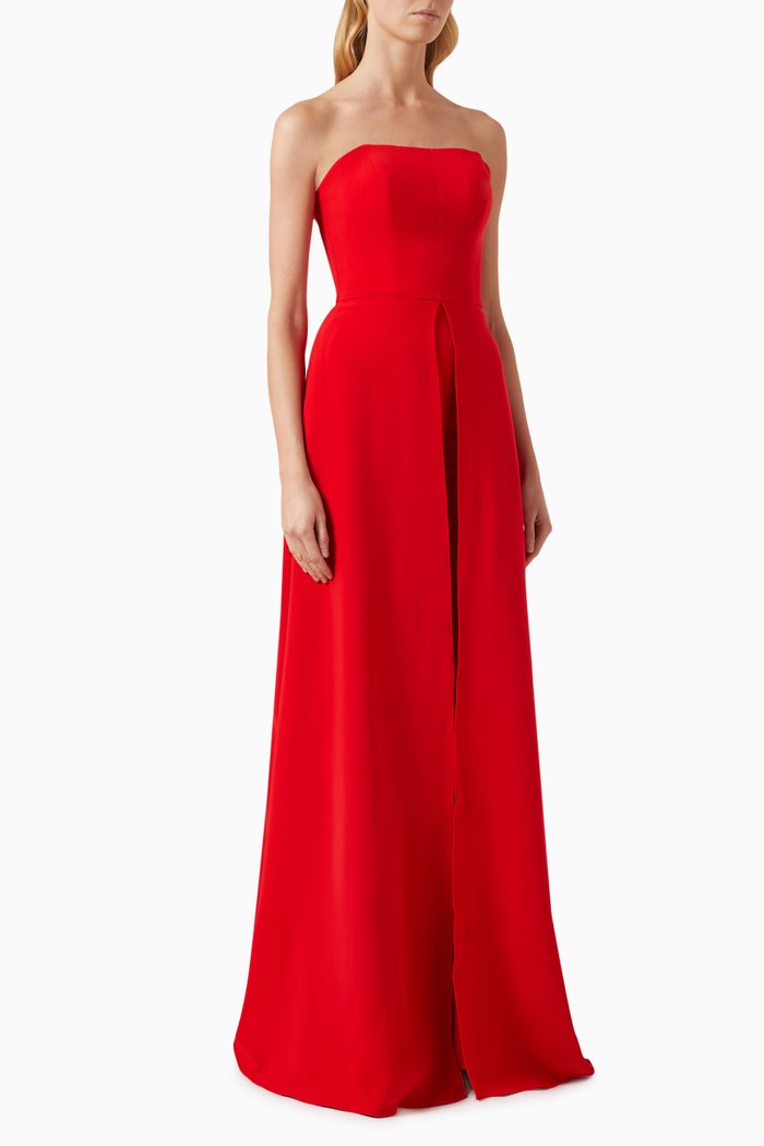 

Strapless Gown in Crepe Satin, Red