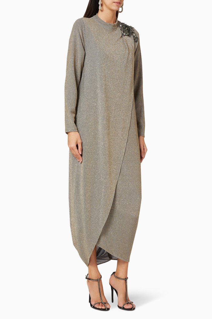 

Metallic Embellished Dress, Blue
