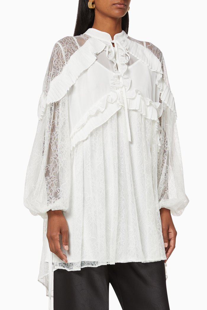 

Ruffle Lace Blouse, Neutral