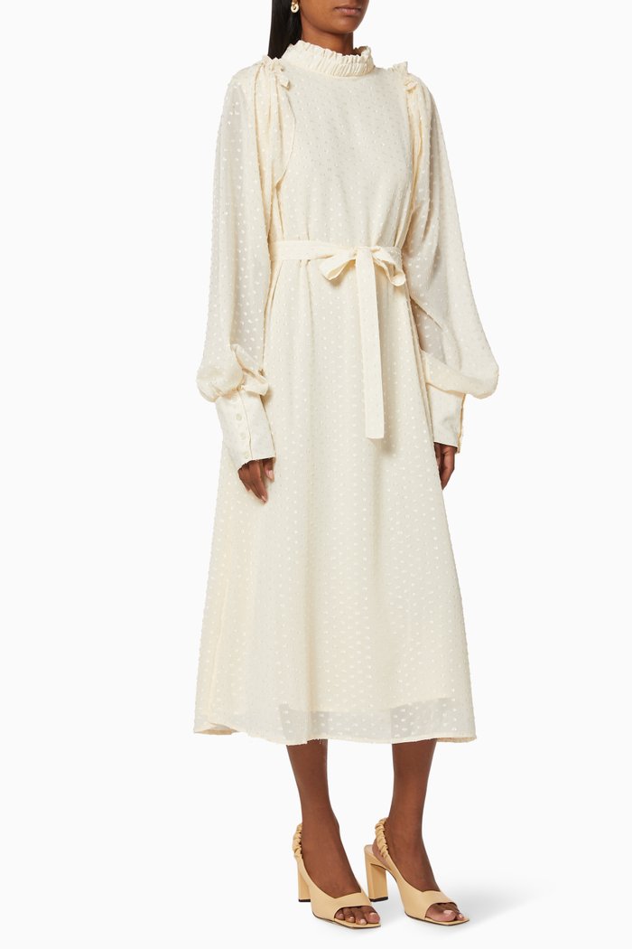 

Brocade Belted Dress, Neutral
