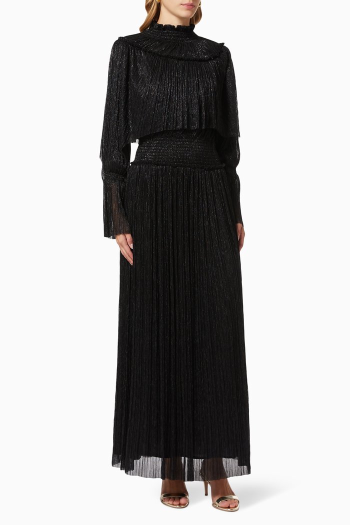 

Metallic Pleated Dress, Grey