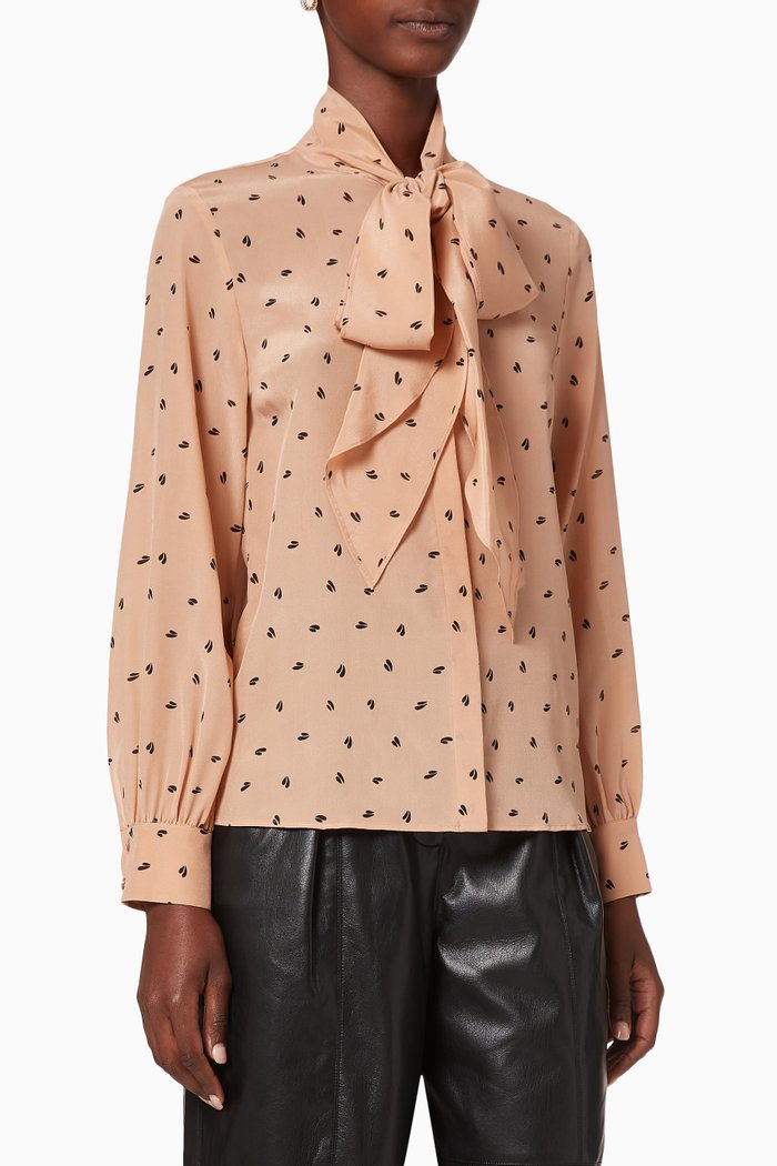 

Tuc Silk Crepe De Chine Shirt, Pink