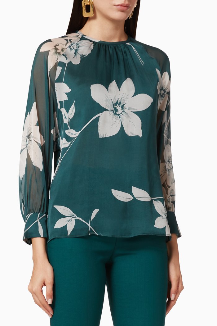 

Palco Silk Chiffon Blouse, Green