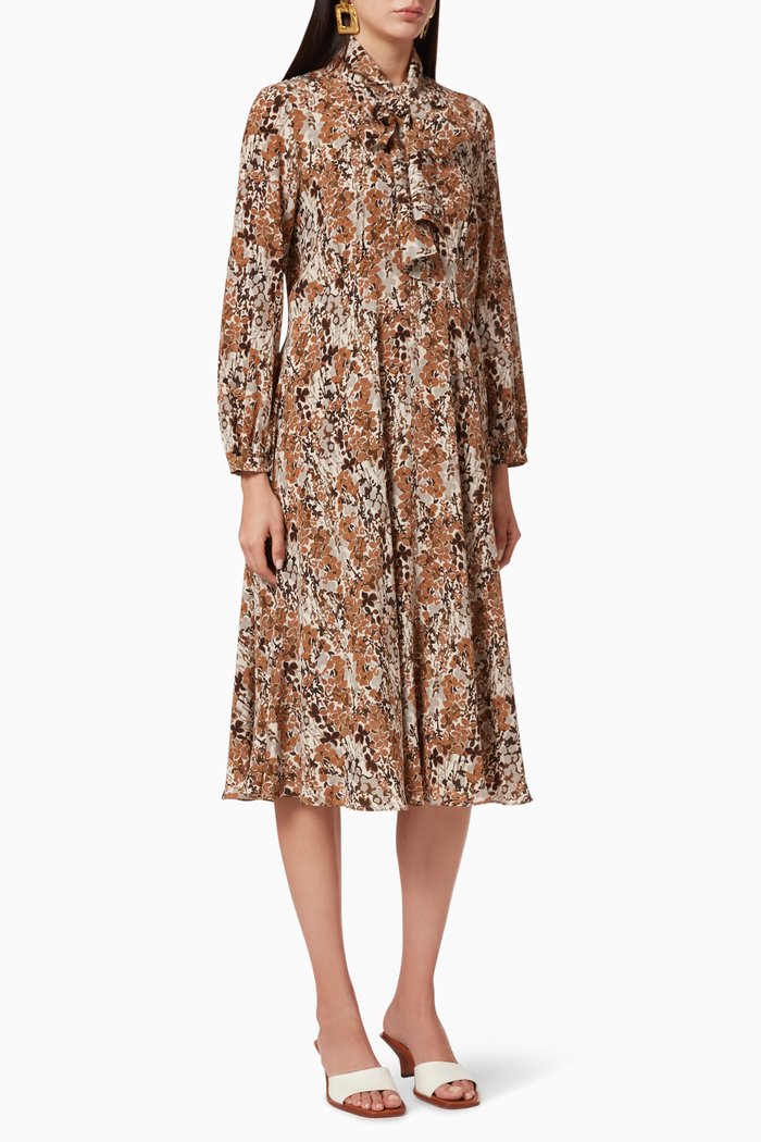 

Figlio Silk Crêpe De Chine Dress, Neutral