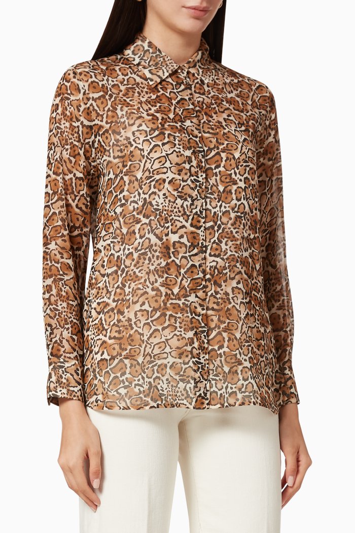 

Mulino Silk Georgette Shirt, Neutral