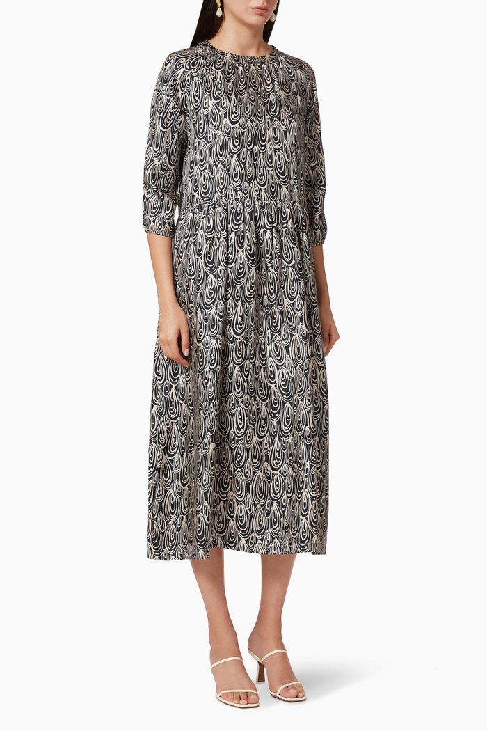 Niagara Silk Twill Dress, Grey