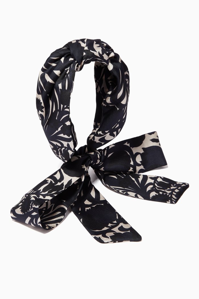 

Ghianda Headband in Silk Twill, Blue