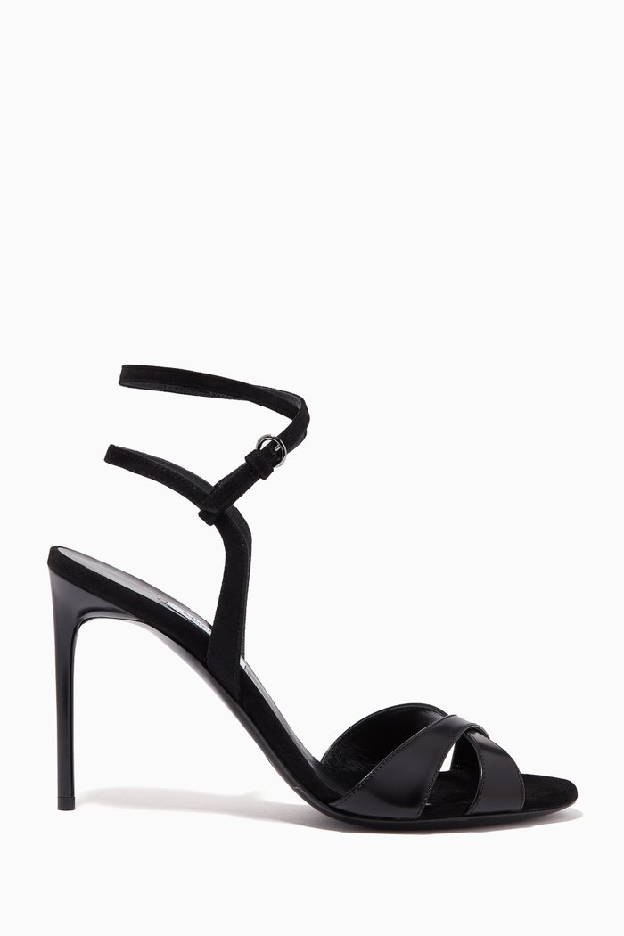 

Spice Polished Sandals in Leather, Black