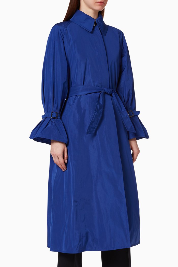 

Ella Taffeta Trench Coat, Blue