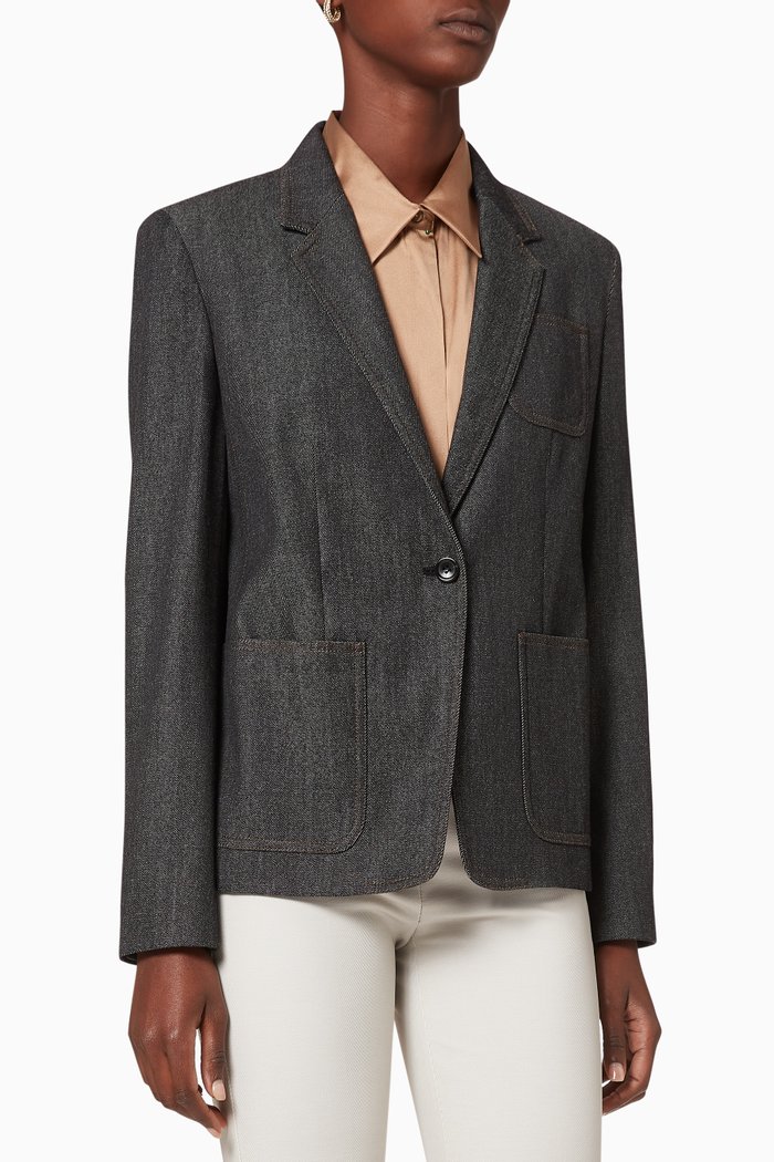 Berlina Wool Blazer, Black