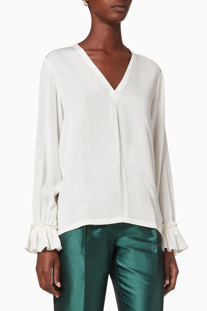 

Aosta Silk Blouse, White