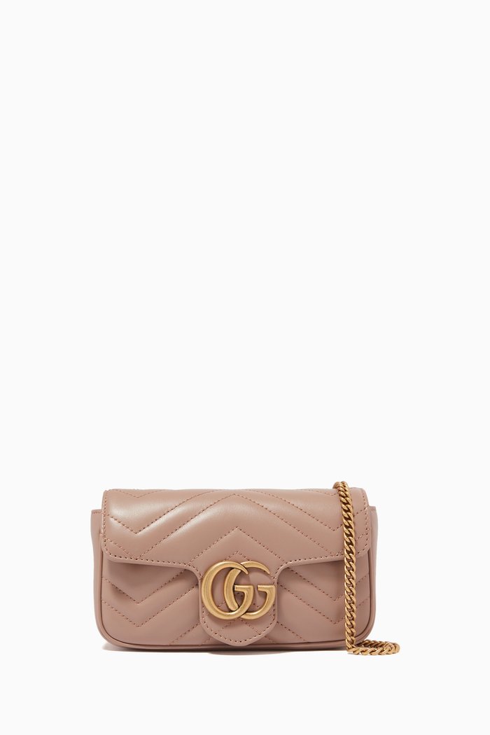 

Super Mini GG Marmont Bag in Matelassé Leather, Neutral