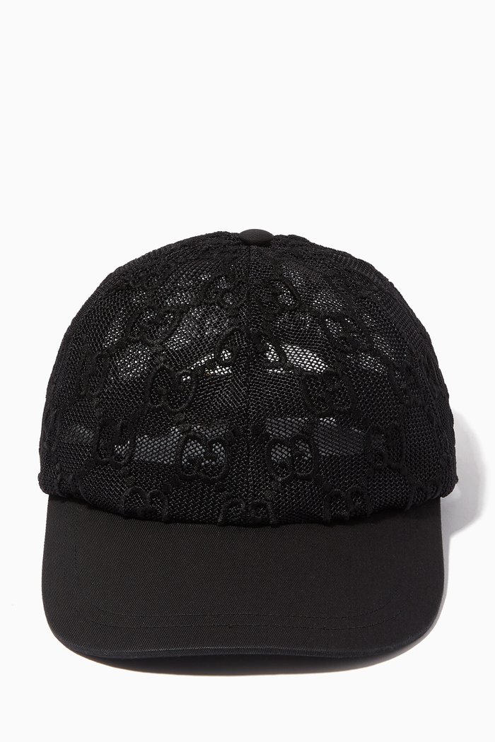 

GG Embroidered Baseball Hat, Black