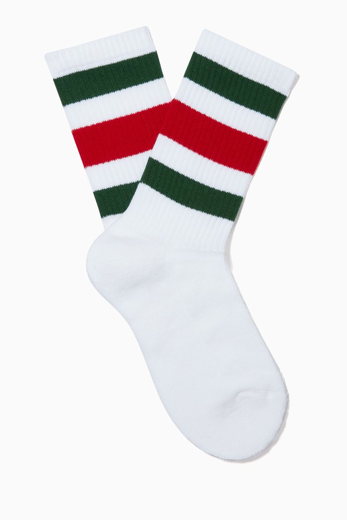 

Web Stretch Cotton Socks, White