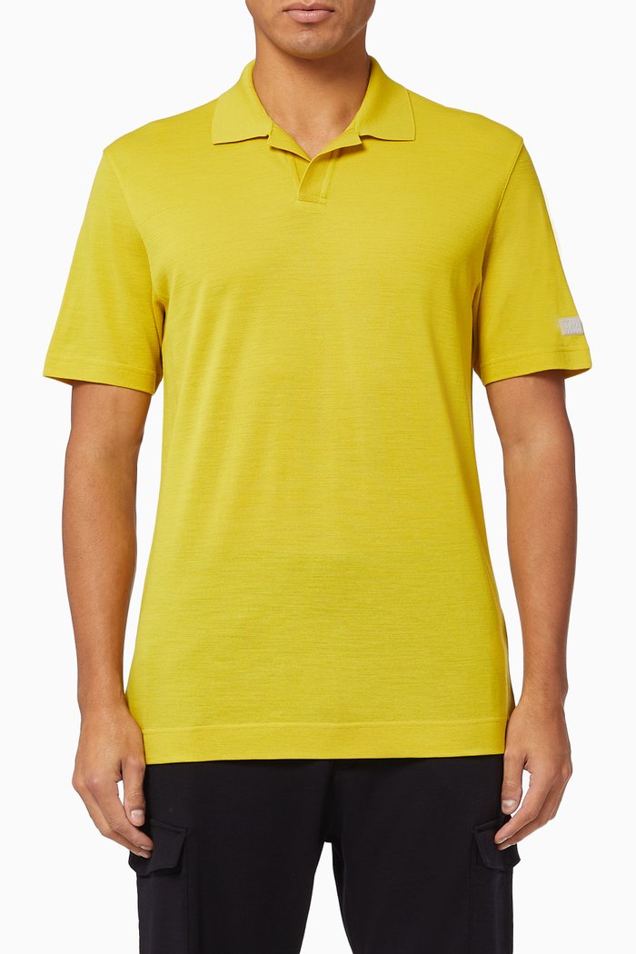 

TECHMERINO™ Wool Piquet Knit Polo, Yellow