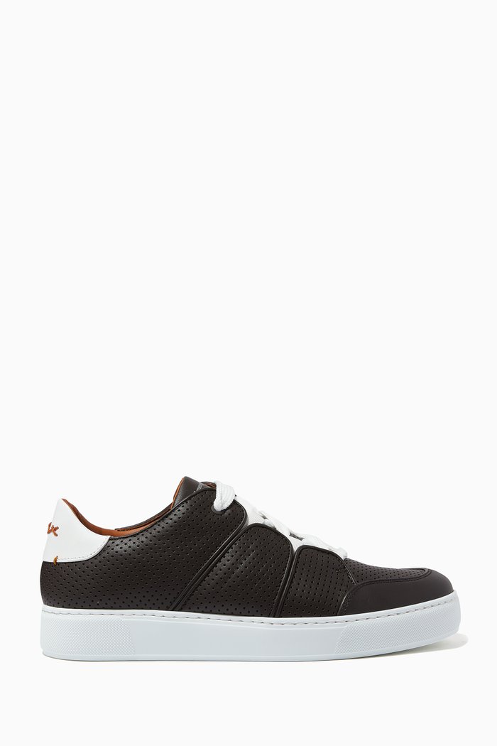 Tiziano Sneakers in Perforated Nappa, Brown