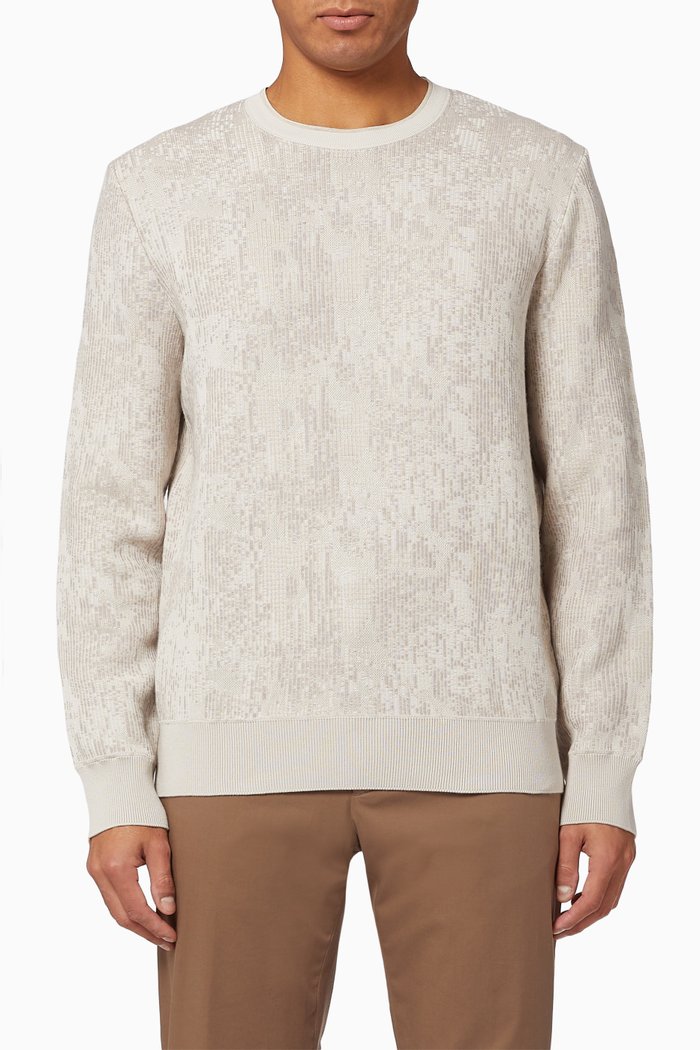 

Cotton Cashmere & Mulberry Silk Knitted Sweater, Neutral