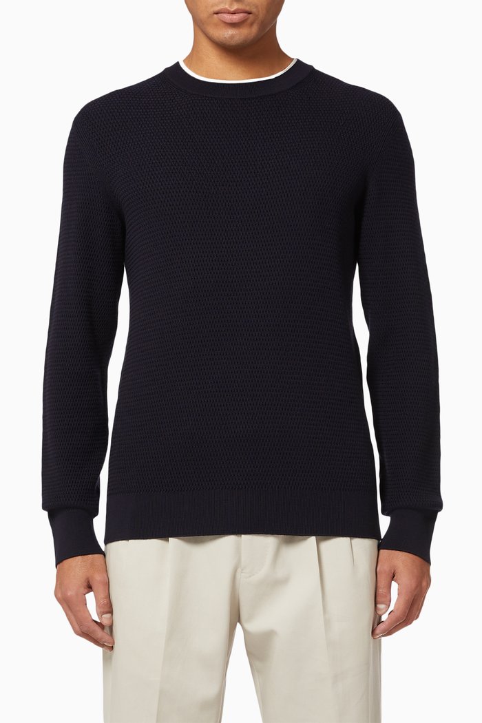

High Performance Wool Knit Crewneck, Blue