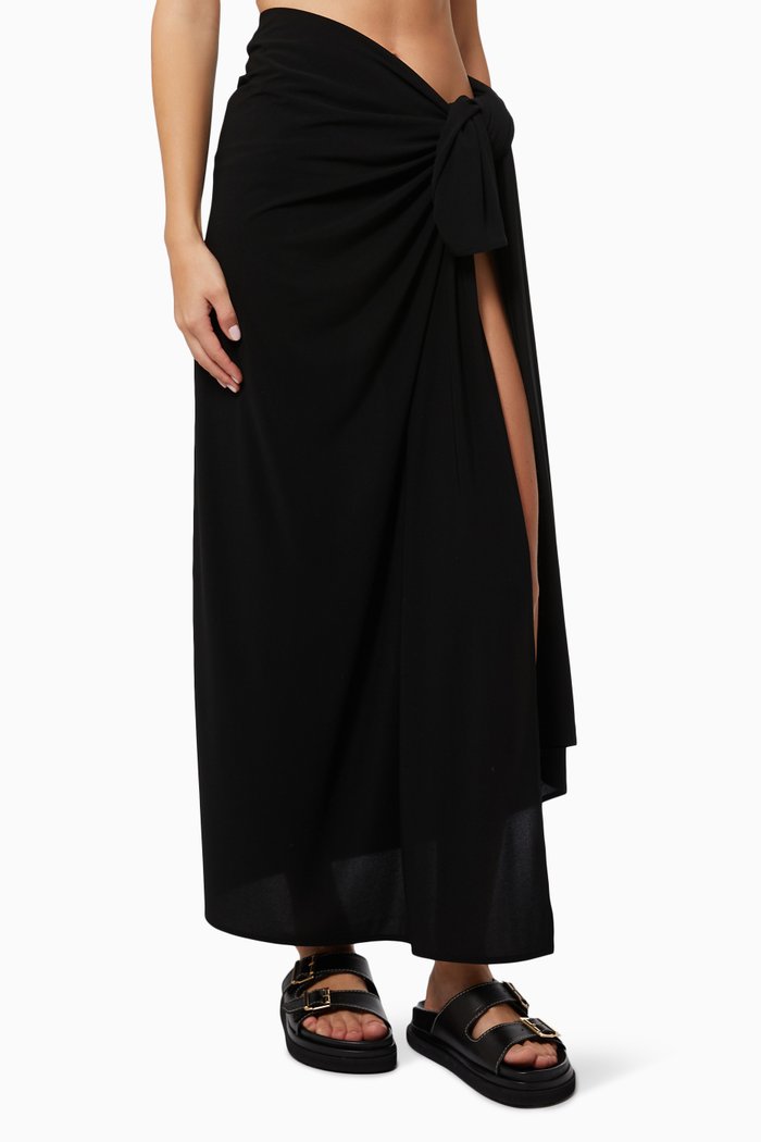 

Ernie Scarf in Stretch Poly Jersey, Black