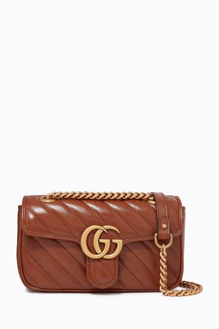 

Mini GG Marmont in Matelassé Leather, Brown