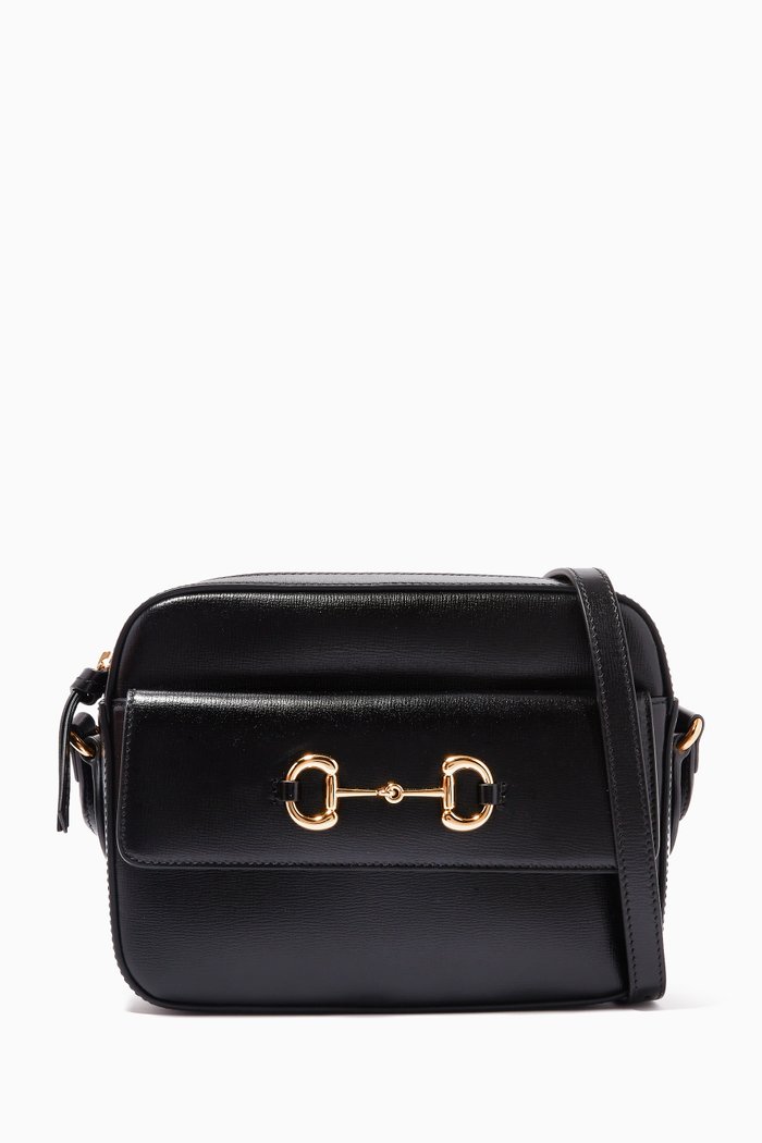 

Small 1955 Horsebit Shoulder Bag in Leather, Black