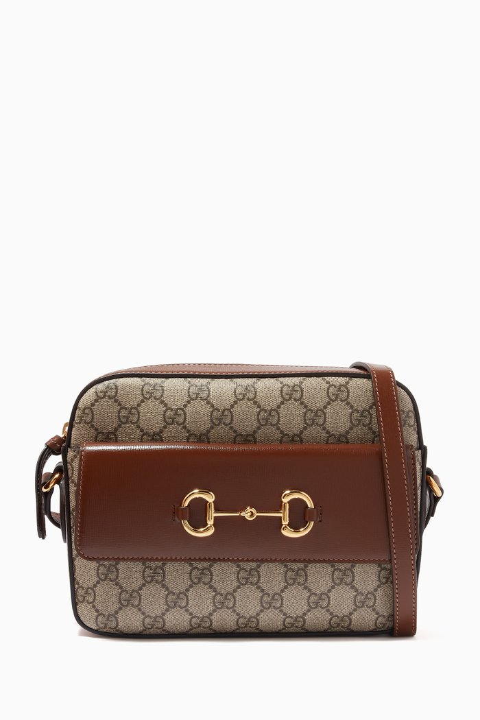 

Small 1955 Horsebit Shoulder Bag in Canvas, Brown