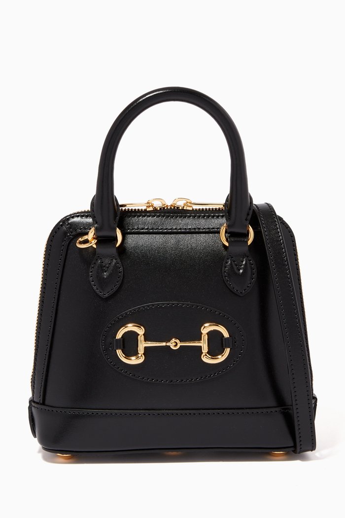 

Mini Horsebit 1955 Top Handle Bag in Leather, Black